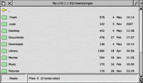 FTPc listing of Mac hard drive